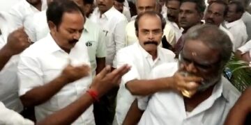 வாயை பொத்தி இழுத்து வந்து வெளியேற்றிய எம்.எல்.ஏ. உதவியாளர்