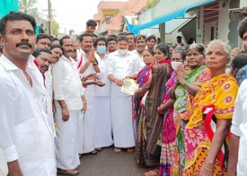 கழக ஆட்சி- தி.மு.க. ஆட்சியை ஒப்பிட்டு பார்த்து வாக்களிப்பீர் – பொதுமக்களுக்கு முன்னாள் அமைச்சர் எம்.சி.சம்பத் வேண்டுகோள்