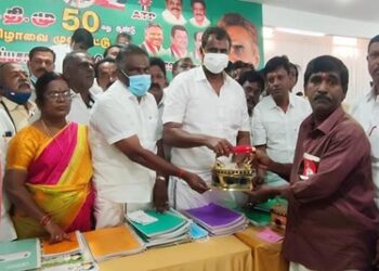 கோவையில் அமைப்பு சாரா- கட்டுமான தொழிலாளர்களுக்கு நலத்திட்ட உதவிகள்