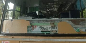 ஆரணி அருகே அரசு பஸ் கண்ணாடி உடைப்பு-போதை ஆசாமி அராஜகம்