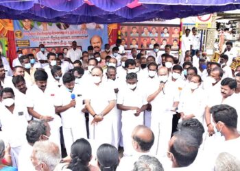 மொழிப்போர் தியாகிகளுக்கு வீரவணக்கம் செலுத்த கழகத்துக்கு மட்டுமே தகுதி உண்டு –  வி.வி.ராஜன் செல்லப்பா முழக்கம்