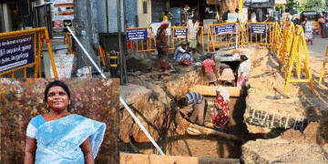 மழைநீர் வடிகால் பள்ளத்தில் விழுந்து பெண் உயிரிழப்பு