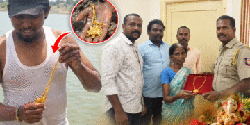 பிள்ளையாருடன் விட்டுச் சென்ற 7 சவரன் நகை : ஏரியில் தேடி மீட்ட போலீசார்