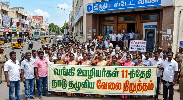 வங்கி ஊழியர்கள் 11-ந்தேதி நாடு தழுவிய வேலை நிறுத்தம்