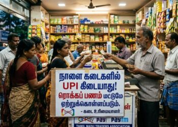 “நாளை கடைகளில் UPI கிடையாது! ரொக்கப் பணம் மட்டும் – வணிகர் சங்கம் அறிவிப்பு”
