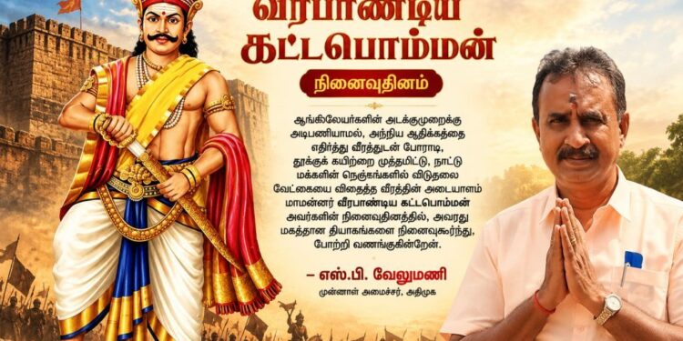 மாமன்னர் வீரபாண்டிய கட்டபொம்மன் நினைவுதினம் – முன்னாள் அமைச்சர் எஸ்.பி. வேலுமணி புகழஞ்சலி